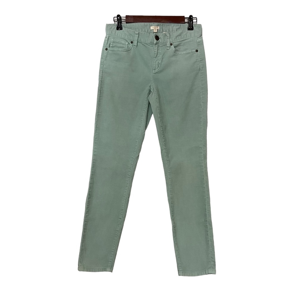 J. Crew Stretch Skinny Pin Corduroy Low Rise Pants Mint Green Women’s 26